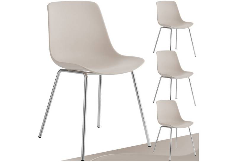 tectake Esszimmerstuhl Kunststoffstühle Mave, ergonomisch, Belastbarkeit 120 kg (Set, 4 St), Ergonomische Formgebung für hohen Sitzkomfort von tectake