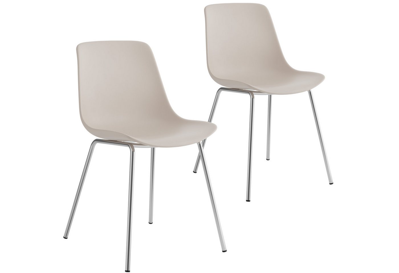 tectake Esszimmerstuhl Kunststoffstuhl (2er Set, 2 St), große Kunststoffschale von tectake