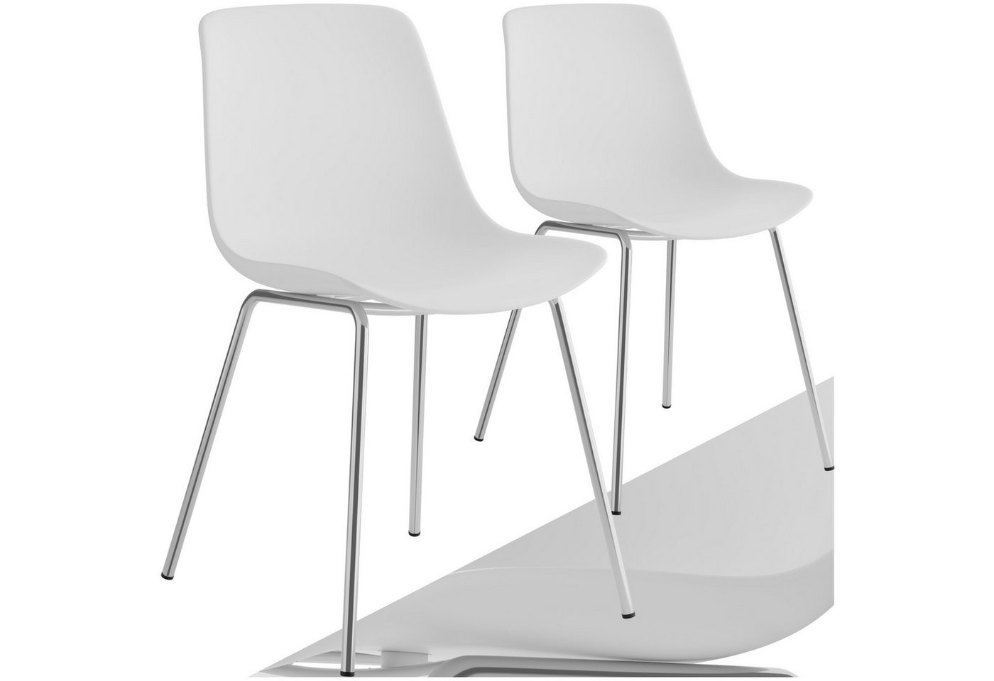 tectake Esszimmerstuhl Kunststoffstuhl (Set, 2 St), Ergonomische Formgebung für hohen Sitzkomfort von tectake