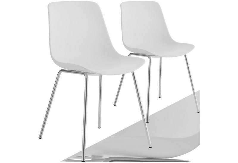 tectake Esszimmerstuhl Kunststoffstuhl (Set, 2 St), Ergonomische Formgebung für hohen Sitzkomfort von tectake