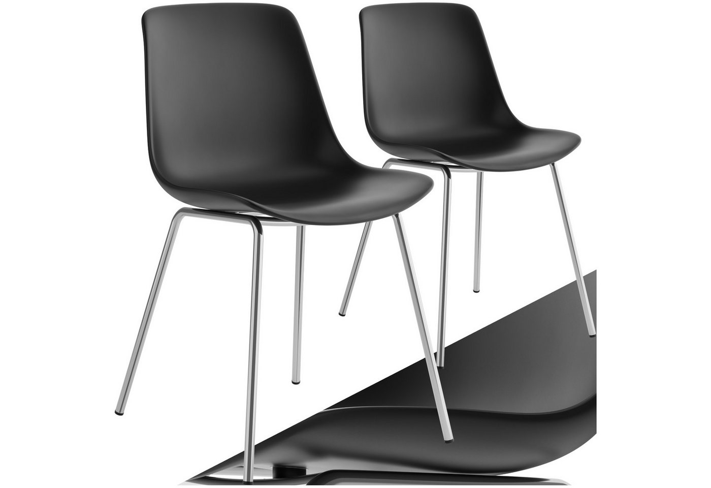 tectake Esszimmerstuhl Kunststoffstuhl (Set, 2 St), Ergonomische Formgebung für hohen Sitzkomfort von tectake