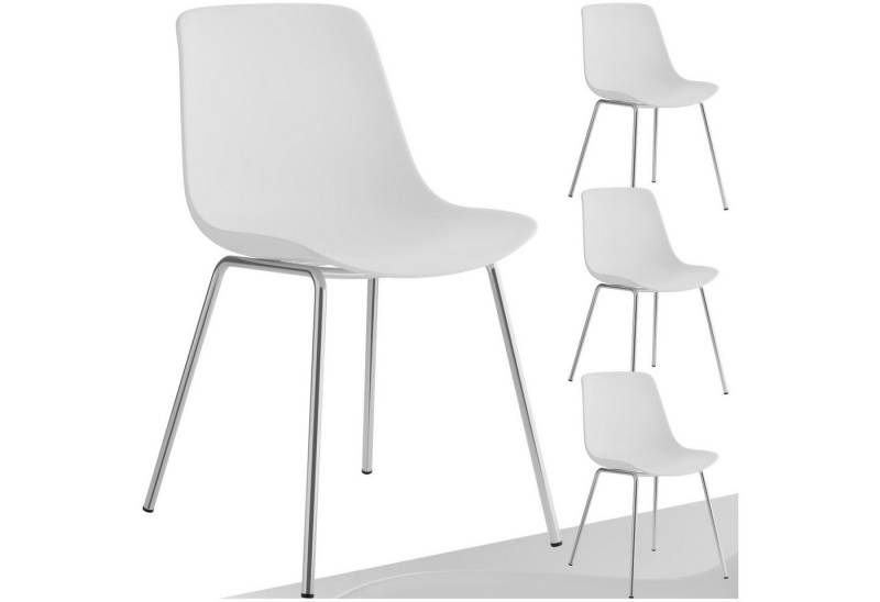 tectake Esszimmerstuhl Kunststoffstuhl (Set, 4 St), Ergonomische Formgebung für hohen Sitzkomfort von tectake