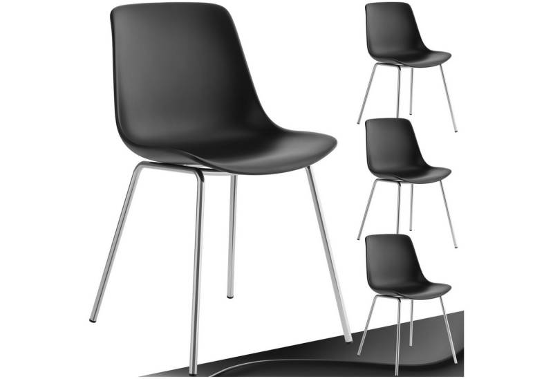 tectake Esszimmerstuhl Kunststoffstuhl (Set, 4 St), Ergonomische Formgebung für hohen Sitzkomfort von tectake