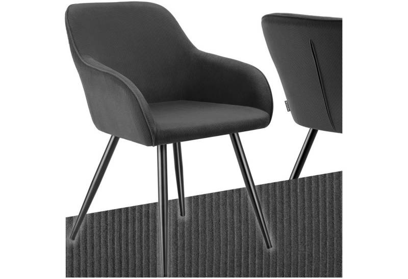 tectake Esszimmerstuhl Marilyn (1er Set, 1 St), gepolstert, in Cordoptik von tectake