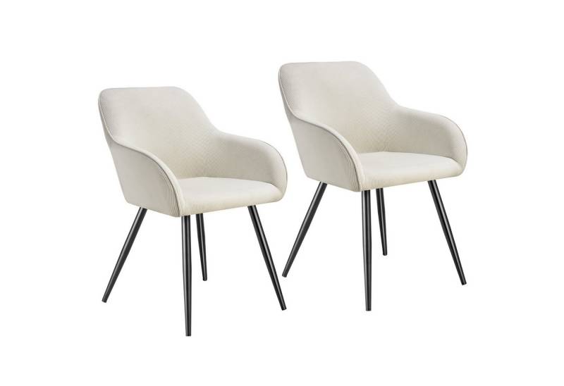 tectake Esszimmerstuhl Marilyn (2er Set, 2 St), gepolstert, in Cordoptik von tectake