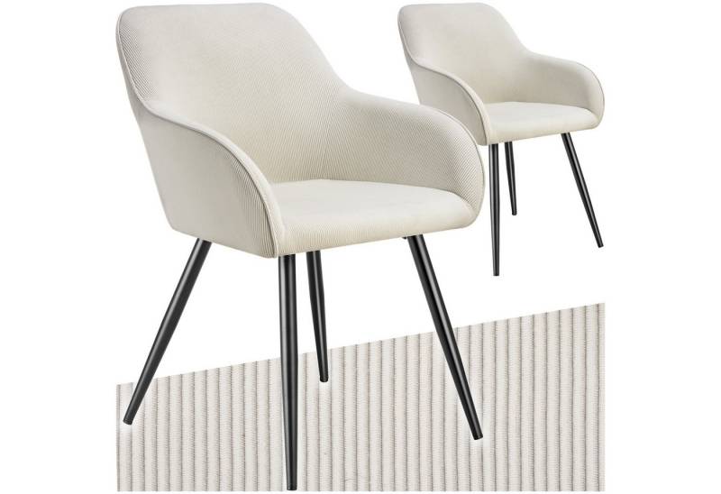 tectake Esszimmerstuhl Marilyn (2er Set, 2 St), gepolstert, in Cordoptik von tectake