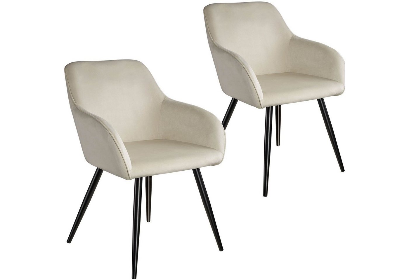 tectake Esszimmerstuhl Marilyn (2er Set, 2 St), gepolstert, in Samtoptik von tectake