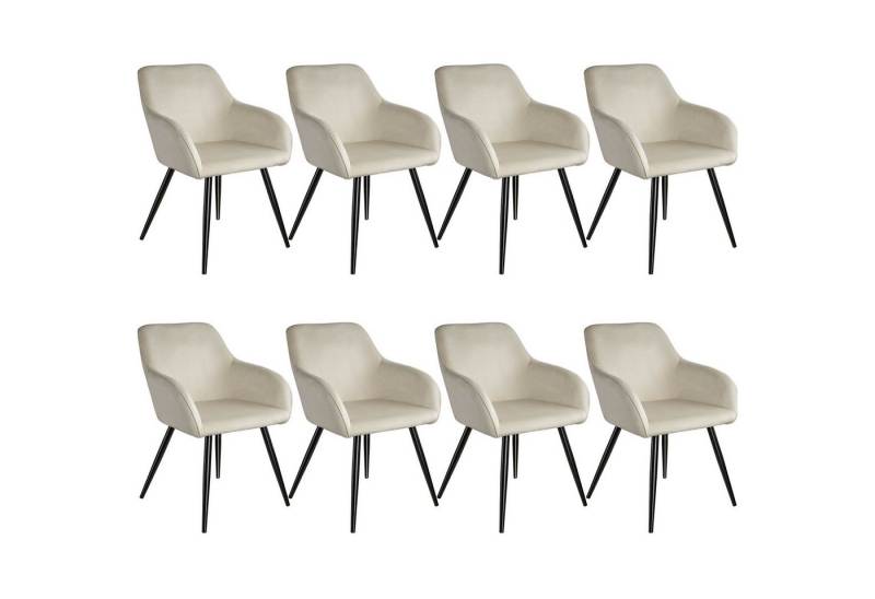 tectake Esszimmerstuhl Marilyn (8er Set, 8 St), gepolstert, in Samtoptik von tectake
