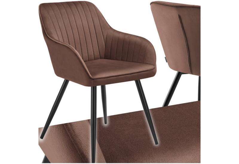 tectake Esszimmerstuhl Marilyn (Set, 1 St), Extra weicher Samtbezug mit stilvollem Steppmuster von tectake