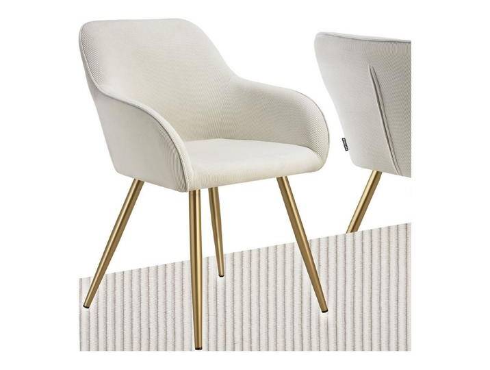 tectake Esszimmerstuhl Marilyn (Set, 1 St), Große Sitzschale mit durchgehender Arm- und Rückenlehne, beige, 1 St. von tectake