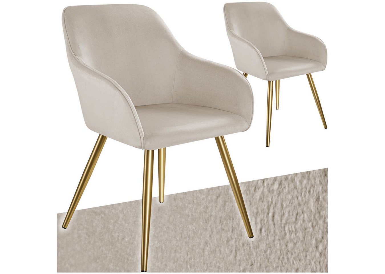 tectake Esszimmerstuhl Marilyn (Set, 2 St), Vielseitig verwendbar und kombinierbar von tectake