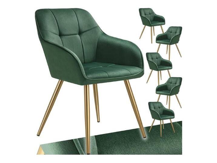 tectake Esszimmerstuhl Stuhl Marilyn, Samtoptik, gesteppt (Set., 6 St), Extra weicher Samtbezug mit elegantem Steppmuster, grün, 6 St. von tectake