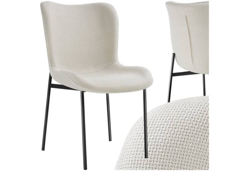 tectake Esszimmerstuhl Polsterstuhl (Set, 1 St), Hohe Rückenlehne und ultradicke Schaumstoffpolsterung von tectake