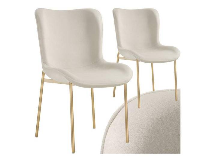 tectake Esszimmerstuhl Polsterstuhl (2er Set, 2 St), ergonomische Form mit hoher Rückenlehne, beige von tectake