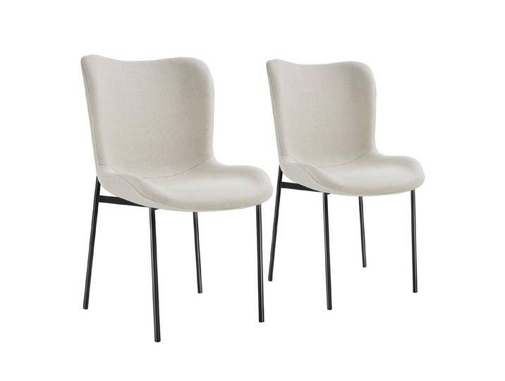 tectake Esszimmerstuhl Polsterstuhl (2er Set, 2 St), ergonomische Form mit hoher Rückenlehne, schwarz weiß von tectake