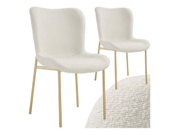 tectake Esszimmerstuhl Polsterstuhl (2er Set, 2 St), ergonomische Form mit hoher Rückenlehne, weiß von tectake