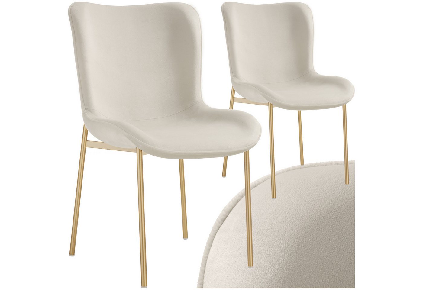 tectake Esszimmerstuhl Polsterstuhl (2er Set, 2 St), ergonomische Form mit hoher Rückenlehne von tectake
