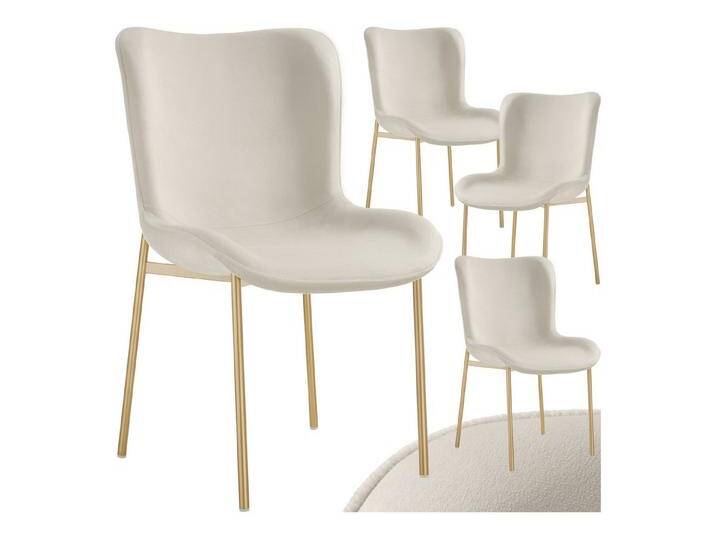 tectake Esszimmerstuhl Polsterstuhl (4er Set, 4 St), ergonomische Form mit hoher Rückenlehne, beige, 4 St. von tectake