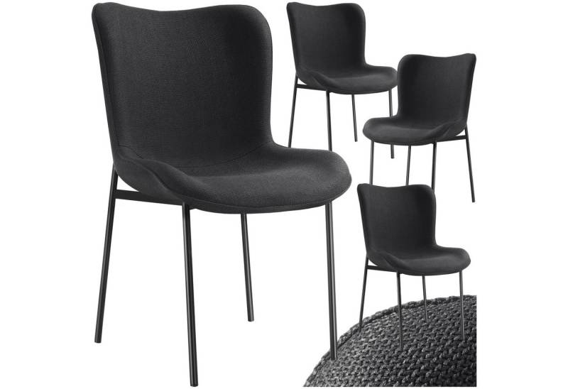 tectake Esszimmerstuhl Polsterstuhl (4er Set, 4 St), ergonomische Form mit hoher Rückenlehne von tectake
