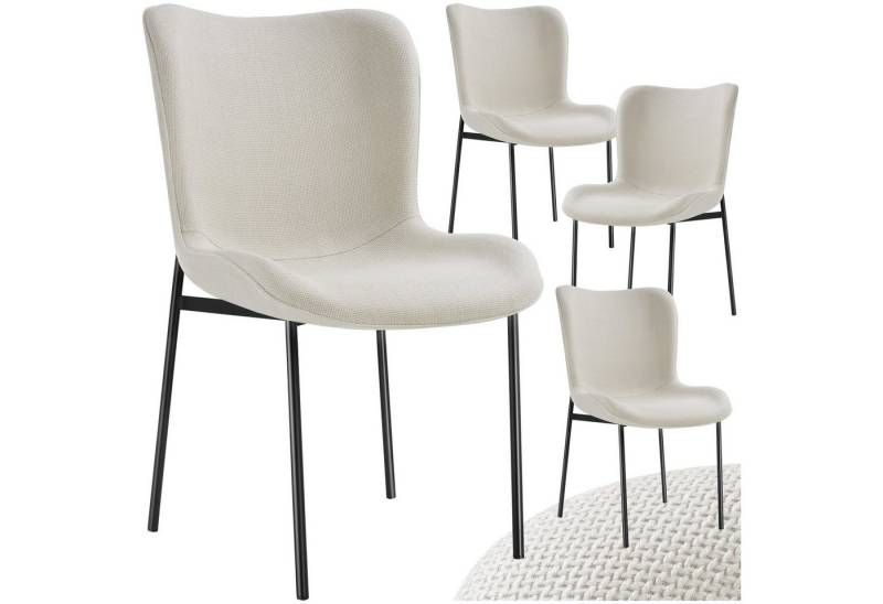 tectake Esszimmerstuhl Polsterstuhl (4er Set, 4 St), ergonomische Form mit hoher Rückenlehne von tectake