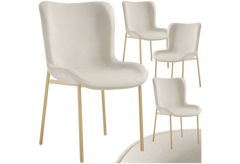 tectake Esszimmerstuhl Polsterstuhl (Set, 4 St), Bequeme Polsterung mit hochdichter Schaumstofffüllung von tectake