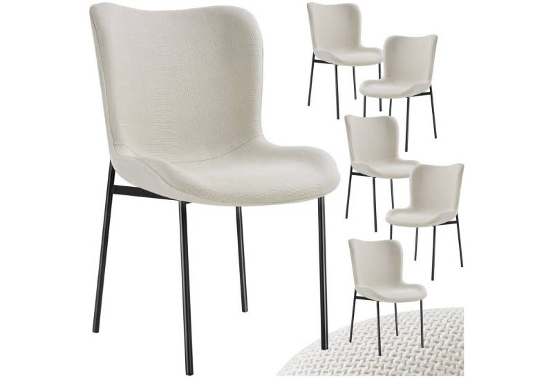 tectake Esszimmerstuhl Polsterstuhl (6er Set, 6 St), ergonomische Form mit hoher Rückenlehne von tectake