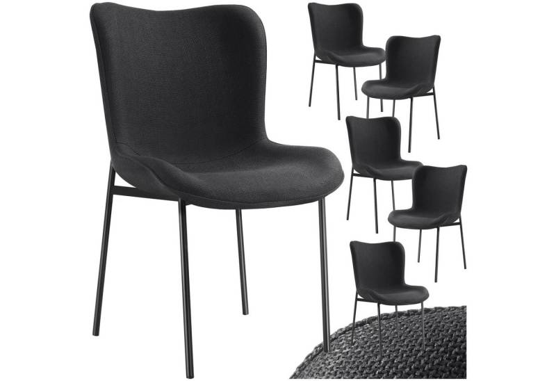 tectake Esszimmerstuhl Polsterstuhl (6er Set, 6 St), ergonomische Form mit hoher Rückenlehne von tectake