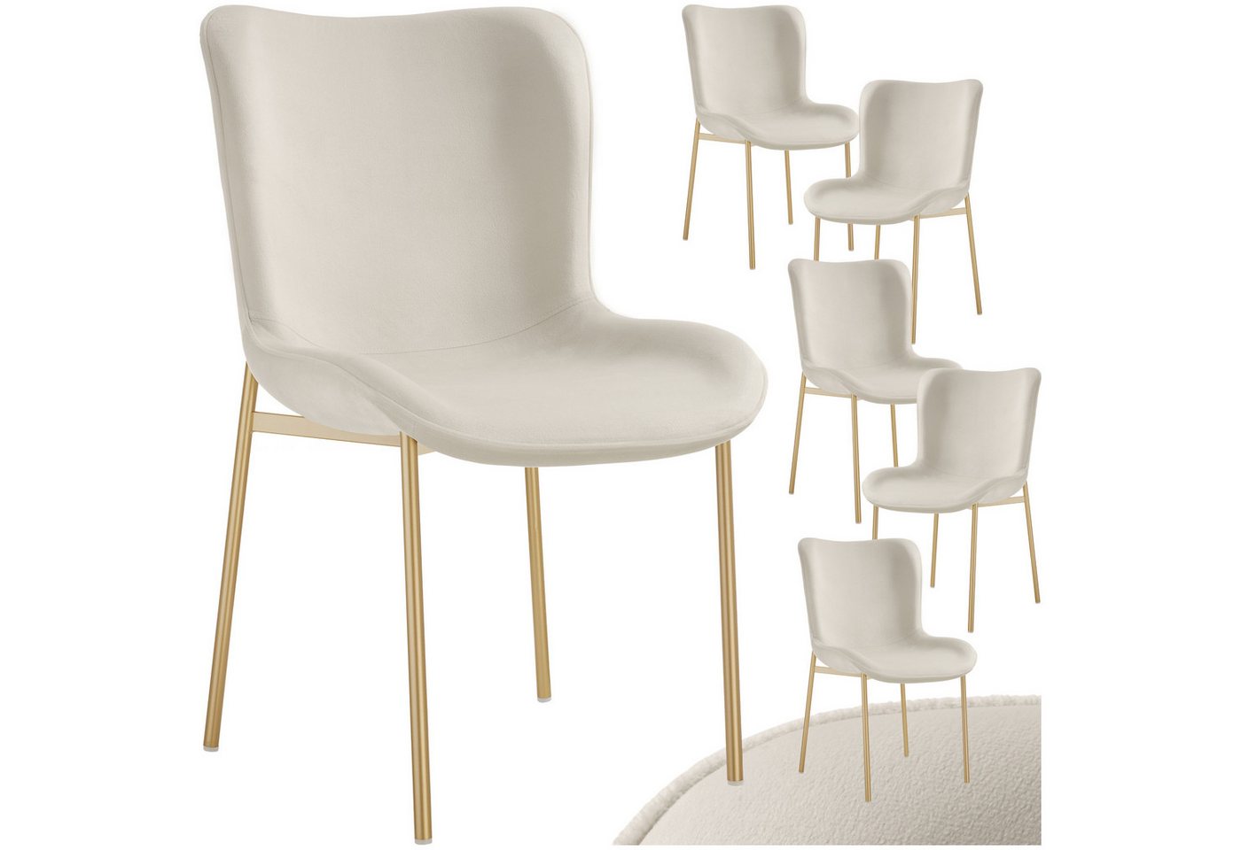 tectake Esszimmerstuhl Polsterstuhl (Set., 6 St), Superbequeme Polsterung mit hochdichter Schaumstofffüllung von tectake