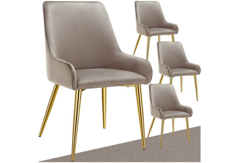 tectake Esszimmerstuhl Polsterstuhl (Set, 4 St), Ergonomische Formgebung der Rückenlehne von tectake