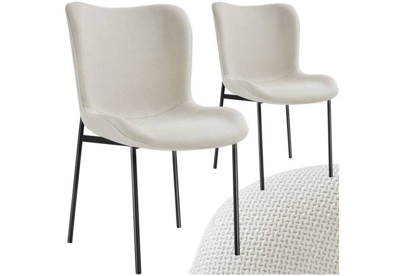 tectake Esszimmerstuhl Polsterstuhl Tessa (Set, 2 St), Ergonomisches Design, bequemer Polsterung & extra hohen Rückenlehnent von tectake
