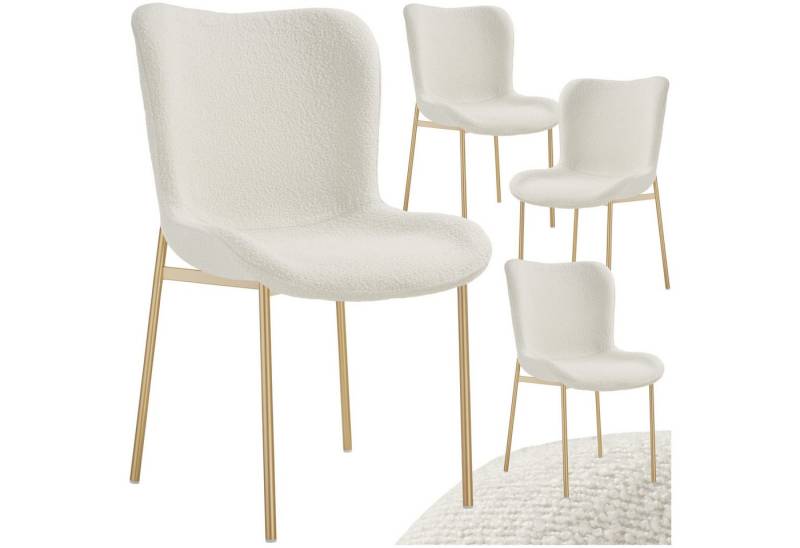tectake Esszimmerstuhl Polsterstuhl Tessa (Set, 4 St), Große Sitzfläche mit hoher Rückenlehne & dicker Schaumstoffpolsterung von tectake