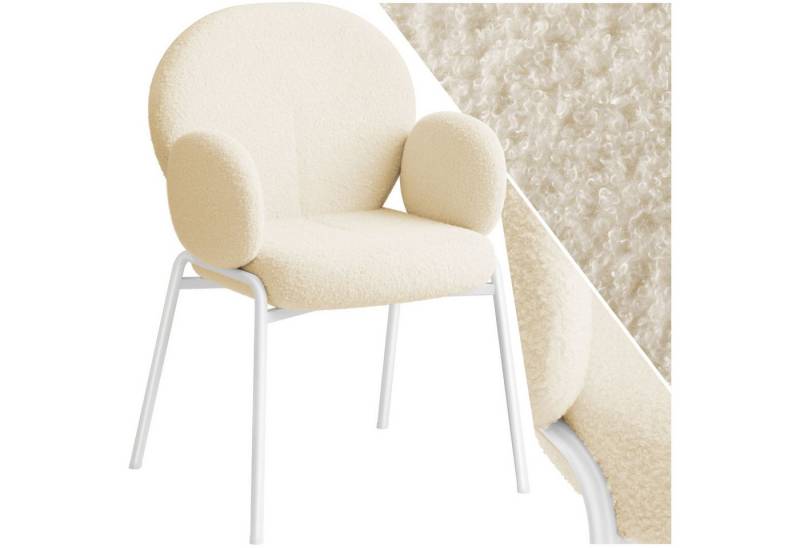 tectake Esszimmerstuhl Stuhl (1er Set, 1 St), gepolstert mit Bouclé-Bezug von tectake