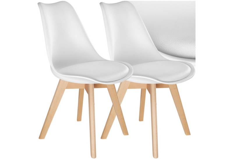tectake Esszimmerstuhl Küchenstuhl Frederikke (Set., 2 St), Strapazierfähige Polsterung für großen Sitzkomfort von tectake