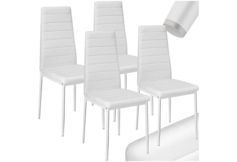 tectake Esszimmerstuhl Set Esszimmerstuhl (4er Set, 4 St), gepolstert mit Kunstlederbezug von tectake
