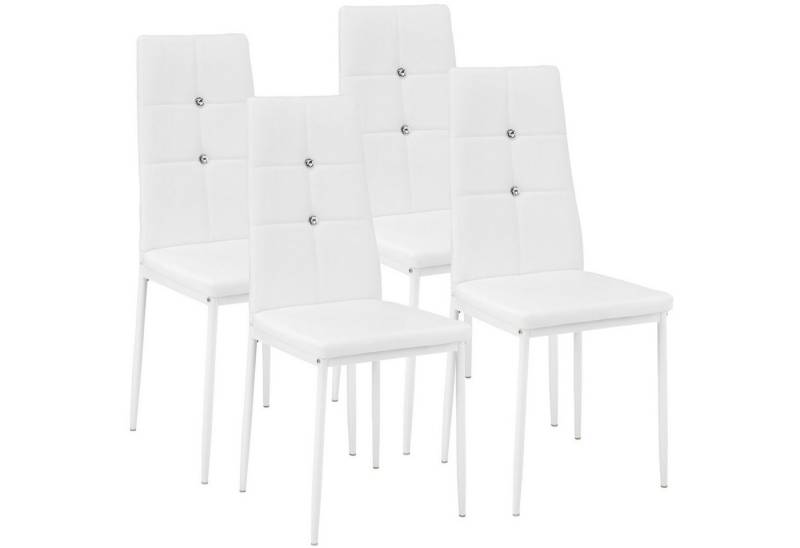 tectake Esszimmerstuhl Set Esszimmerstuhl (4er Set, 4 St), gepolstert mit Kunstlederbezug von tectake