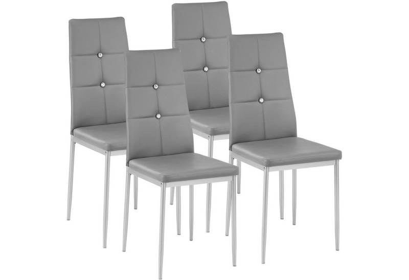 tectake Esszimmerstuhl Set Esszimmerstuhl (4er Set, 4 St), gepolstert mit Kunstlederbezug von tectake