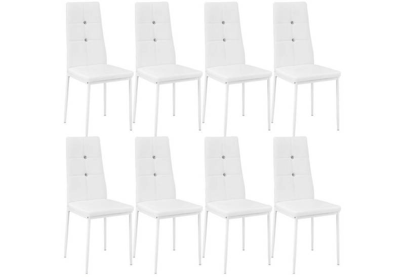 tectake Esszimmerstuhl Set Esszimmerstuhl (8er Set, 8 St), gepolstert mit Kunstlederbezug von tectake
