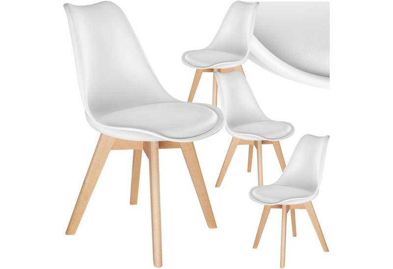 tectake Esszimmerstuhl Küchenstühle Frederikke (Set., 4 St), Ergonomische Formgebung der Sitzschale von tectake