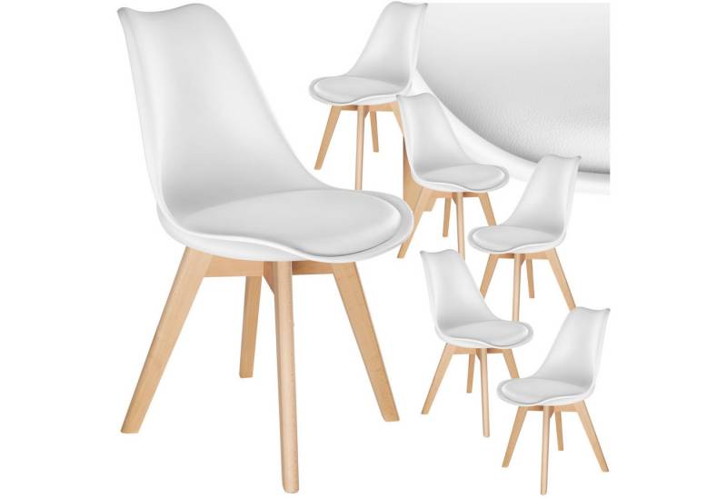 tectake Esszimmerstuhl Küchenstühle Frederikke (Set., 6 St), Ergonomische Formgebung der Sitzschale von tectake