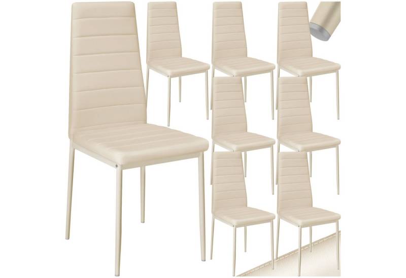 tectake Esszimmerstuhl Küchenstühle Kunstleder (Set., 8 St), Leicht, weich, sehr bequem und verfügen über einen hohen Sitzkomfort von tectake