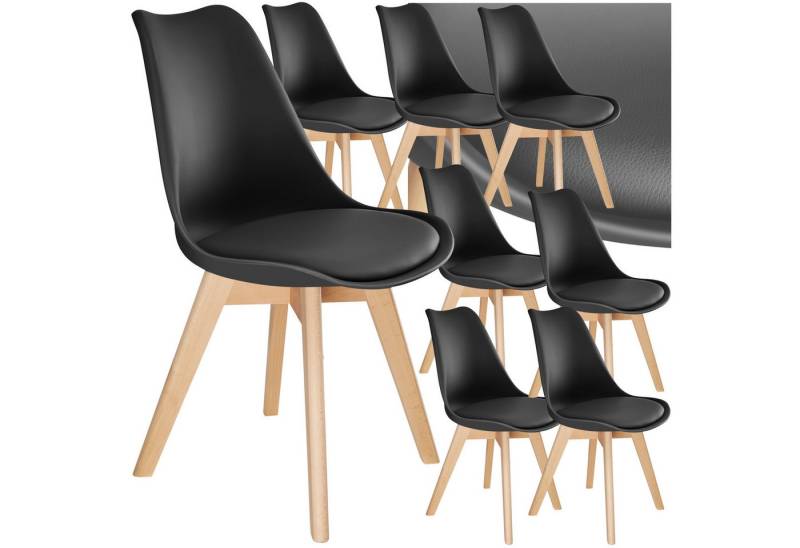 tectake Esszimmerstuhl Küchenstühle Frederikke (Set., 8 St), Strapazierfähige Polsterung für großen Sitzkomfort von tectake