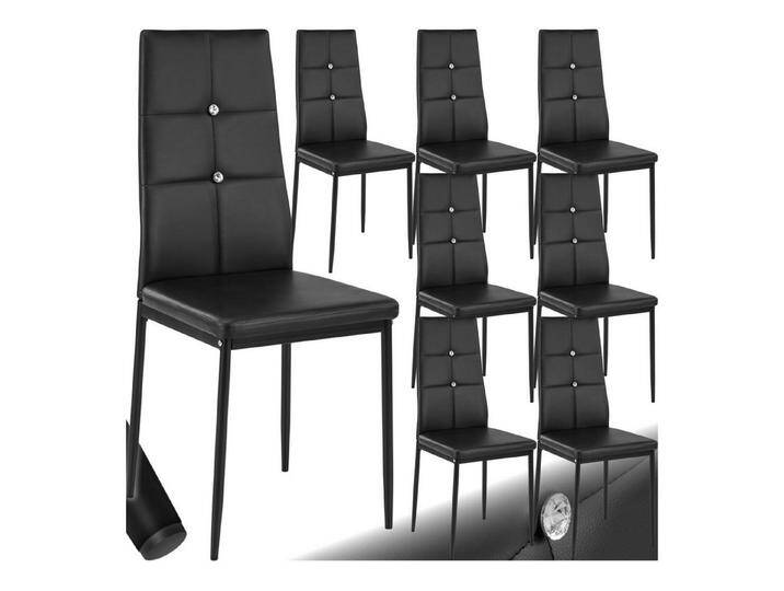 tectake Esszimmerstuhl Set Esszimmerstuhl (Set., 8 St), Schickes Design mit Glitzersteinen, schwarz, 8 St. von tectake