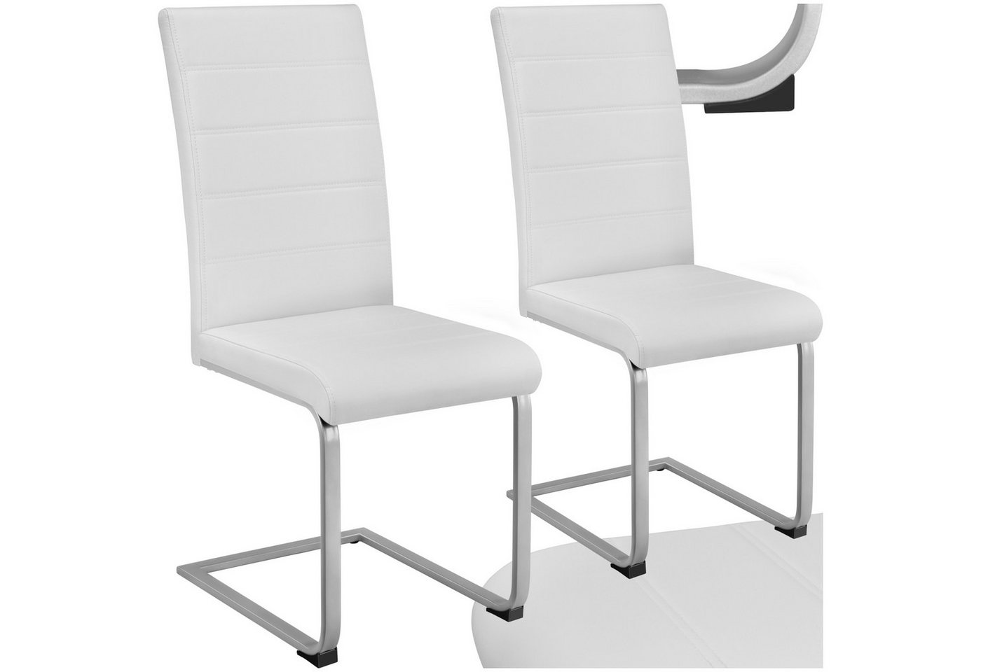 tectake Esszimmerstuhl Set Schwingstuhl (Set, 2 St), Strapazierfähiges Kunstleder von tectake