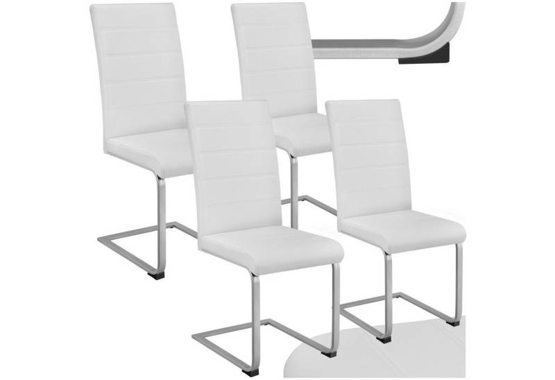 tectake Esszimmerstuhl Schwingstühle, gepolstert mit Kunstlederbezug, 41 x 52 x 99 cm (Set, 4 St), Strapazierfähiges Kunstleder von tectake