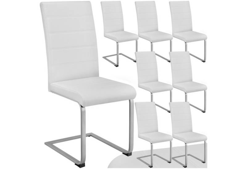tectake Esszimmerstuhl Schwingstühle, gepolstert mit Kunstlederbezug, 41 x 52 x 99 cm (Set, 8 St), Strapazierfähiges Kunstleder von tectake