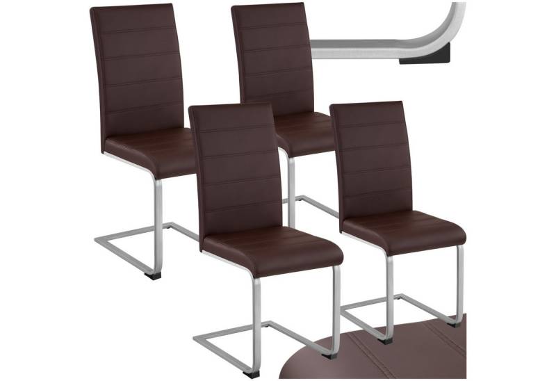 tectake Esszimmerstuhl Set Schwingstuhl (Set., 4 St), Strapazierfähiges Kunstleder von tectake