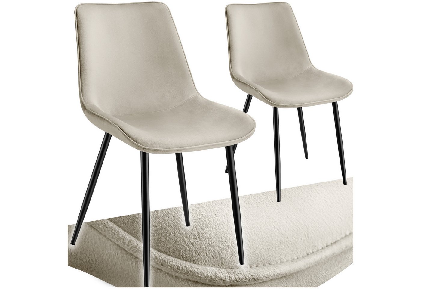 tectake Esszimmerstuhl Set Stuhl (Set, 2 St), Ergonomisch geformte Sitzschale mit großer Rückenlehne von tectake