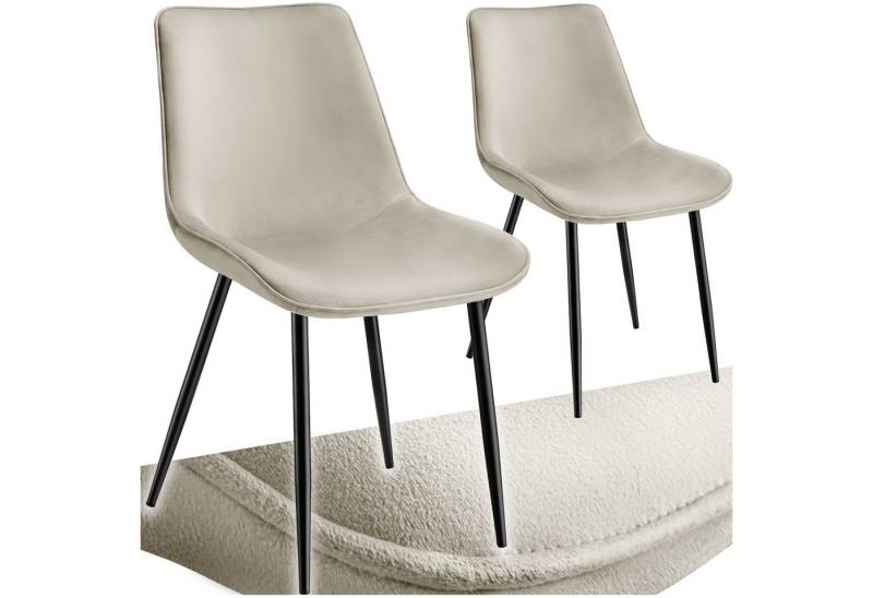 tectake Esszimmerstuhl Set Stuhl (Set, 2 St), Ergonomisch geformte Sitzschale mit großer Rückenlehne von tectake