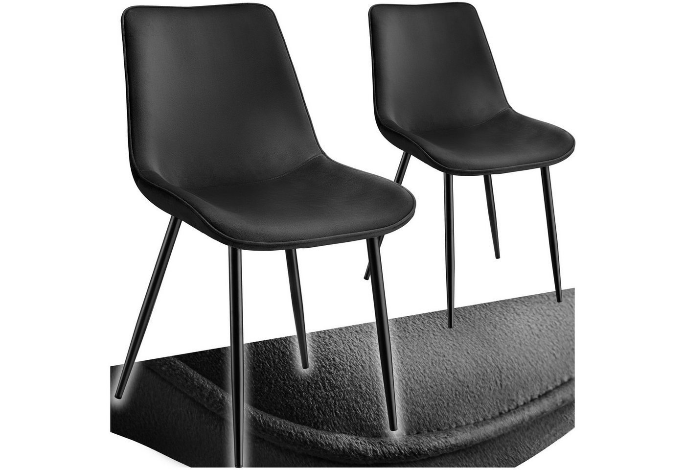 tectake Esszimmerstuhl Set Stuhl (Set, 2 St), Ergonomisch geformte Sitzschale mit großer Rückenlehne von tectake