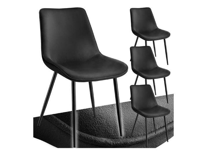 tectake Esszimmerstuhl Set Stuhl Monroe Samtoptik (Set., 4 St), Ergonomisch geformte Sitzschale mit großer Rückenlehne, schwarz, Polyester 100 % von tectake